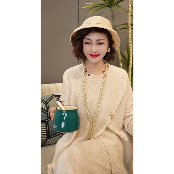 【全羊毛】新款设计宽松舒适羊毛套装XJR2425上衣+XJR2411裤子套装