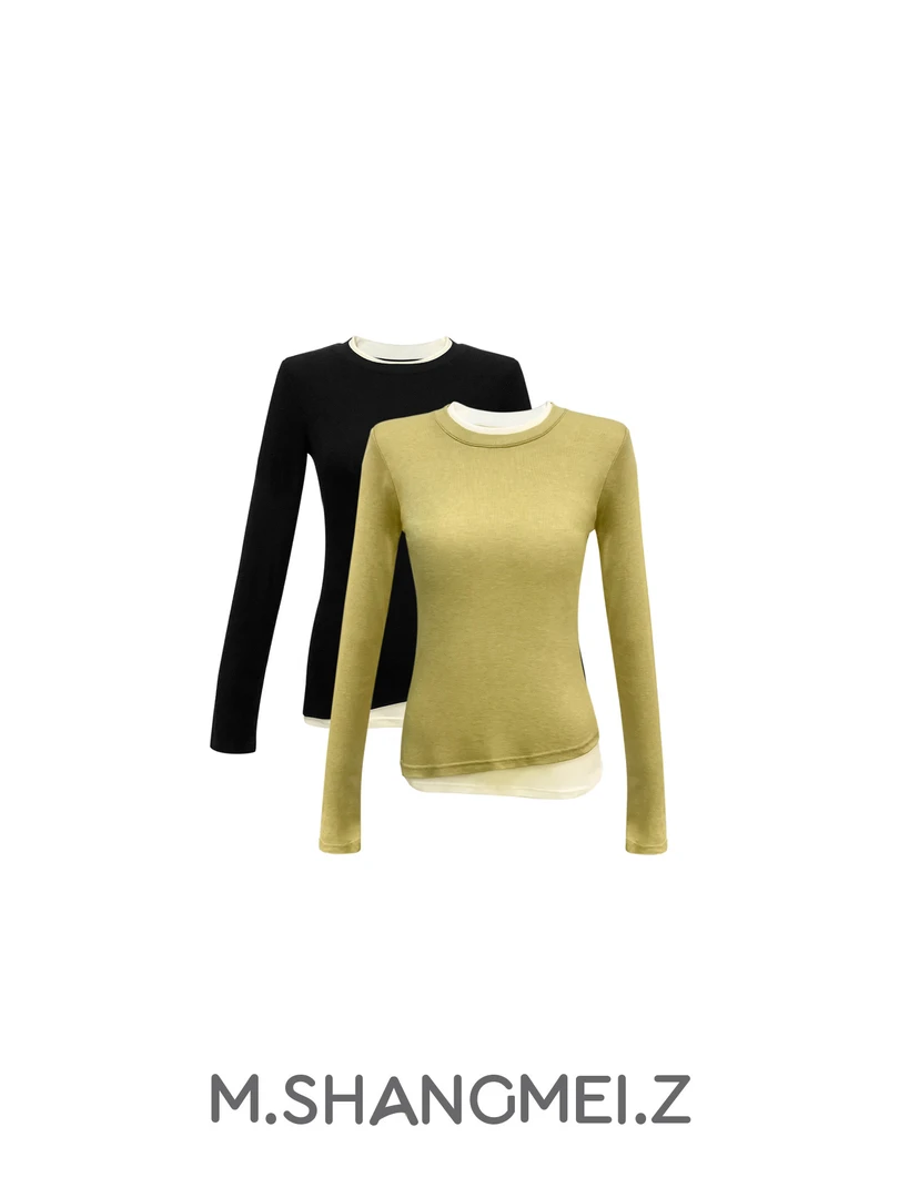 M.SHANGMEI.Z/沐熙美大哥推荐设计师显瘦百搭网红时尚打底衫x0796