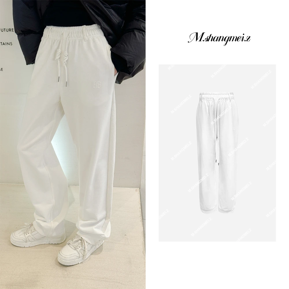 M.SHANGMEI.Z/沐熙【AB神裤】美大哥拼接直筒宽松薄款休闲卫裤x0199