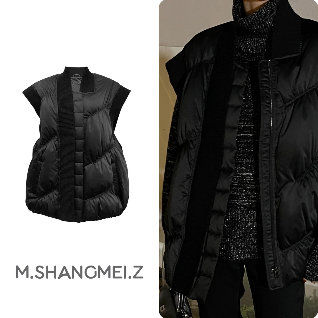 M.SHANGMEI.Z/沐熙暖冬穿搭加厚连帽冬季时尚90鹅绒马夹x0810