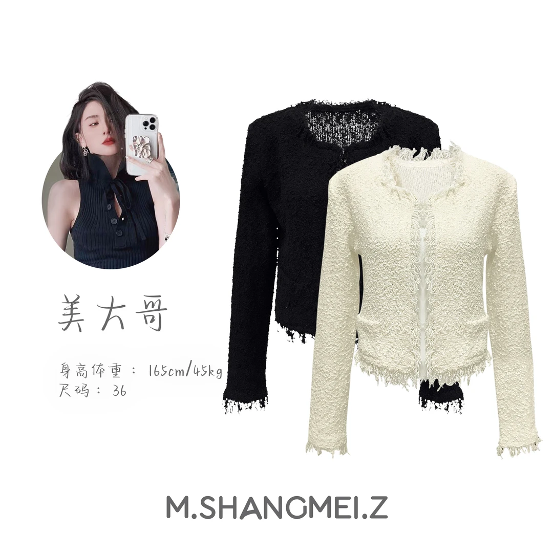 M.SHANGMEI.Z/沐熙美大哥推荐时尚小香风拼接杜纱上衣女外套x0548