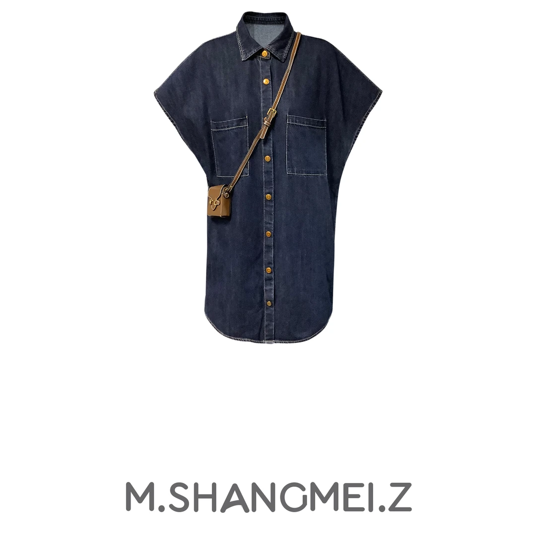 M.SHANGMEI.Z/沐熙美大哥推荐复古宽松棉时尚ol休闲牛仔长裙x0266