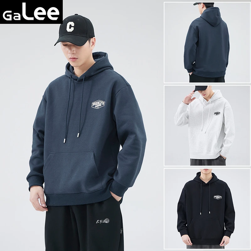 Ga Lee连帽卫衣男士长袖春秋新款潮流时尚百搭男生休闲宽松上衣服