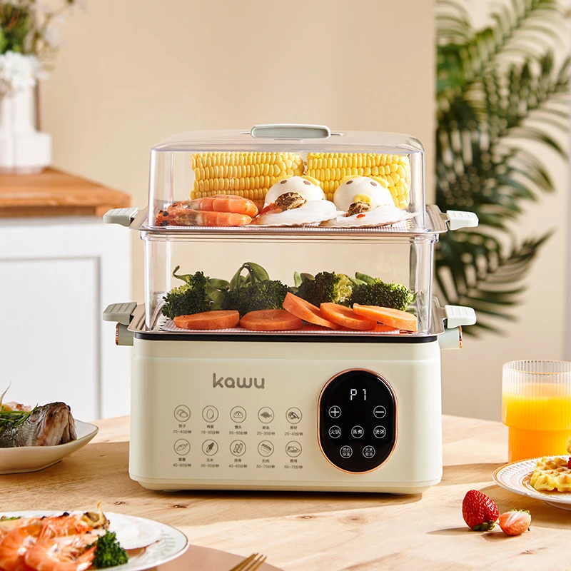 kawu/卡屋蒸煮一体大容量家用多功能透明电蒸锅电蒸箱电蒸笼多层