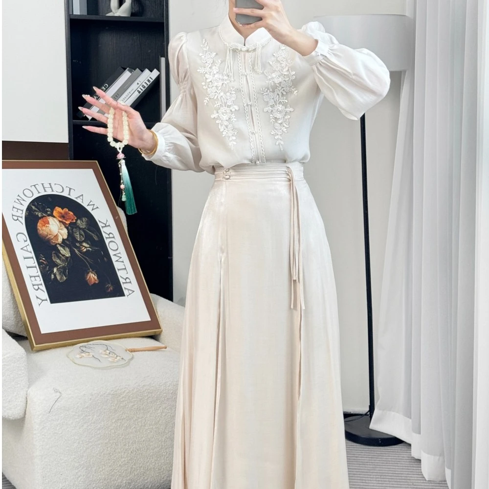 拉夏贝尔25年现货清仓气质复古时尚上衣+高腰半身裙 1167 JQC