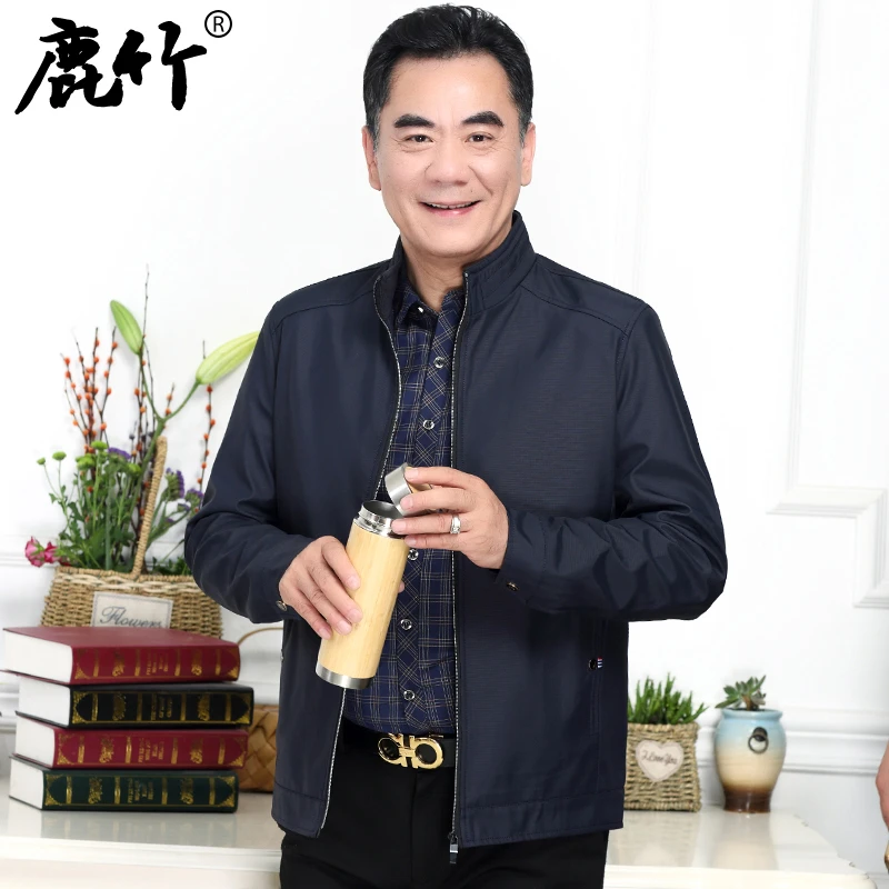 2025春秋爆款爸爸装立领夹克中老年男士薄款宽松外套老干部上衣