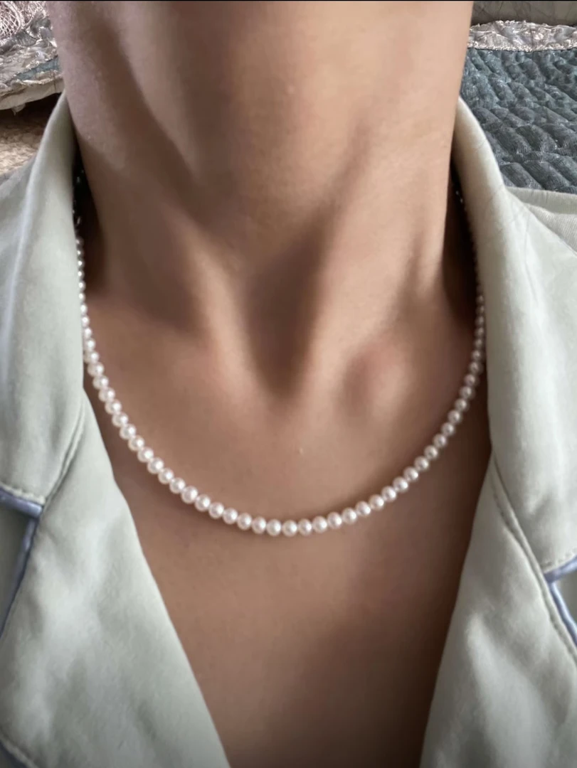 【YzzM珠宝】高品质3-4mm宝石光baby珠珍珠项链钻小米珠毕业级经典
