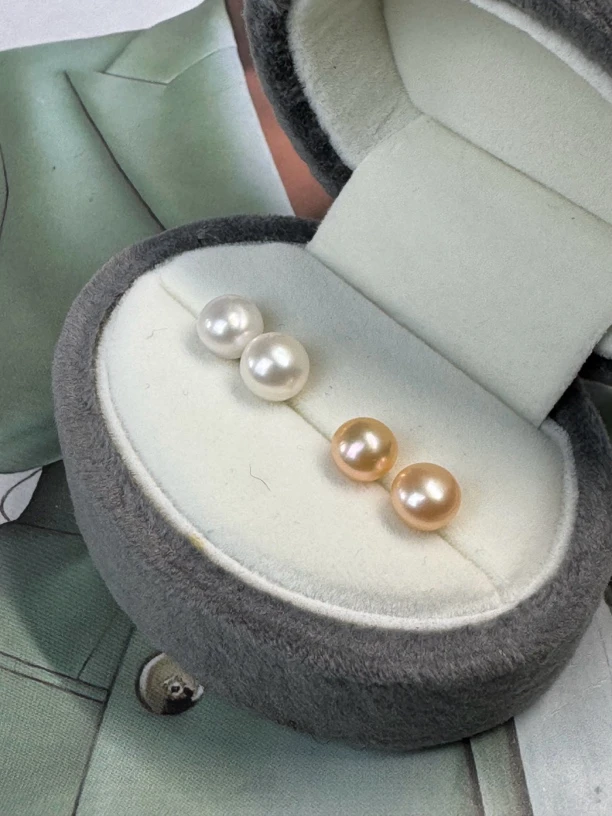 【新粉福利】天然7-8mm珍珠耳钉S925银不过敏不褪色拍一发二