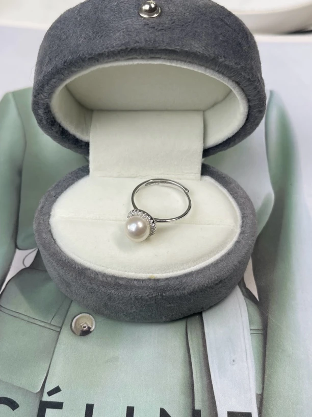 【YzzM珍珠】海水akoya“太阳花”正圆高品质极光极亮珍珠戒指