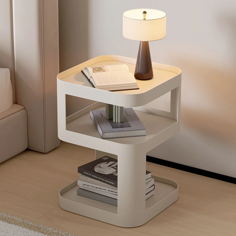 创意客厅沙发边几现代简约卧室床头置物架高级感奶油风铁艺小边桌