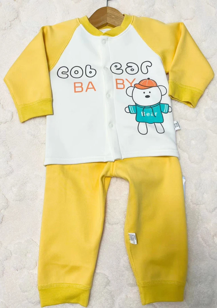 婴幼儿一体加绒保暖衣男女童长袖套装春秋纯棉夏季新生儿男宝儿童