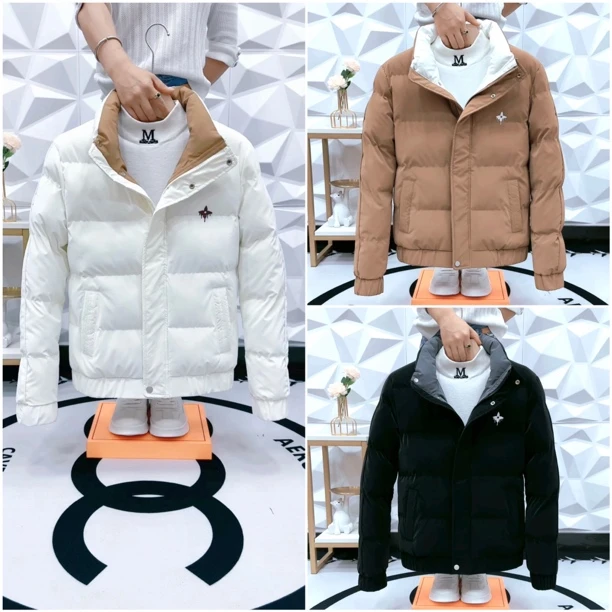 冬季时尚休闲新款男士修身立领简单棉服外套潮流百搭男生棉袄