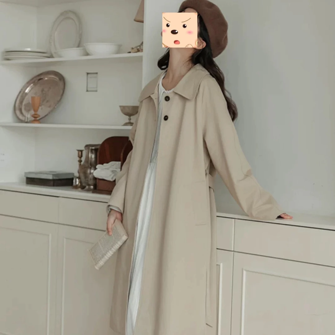 [1001-1010]风衣气质百搭宽松中长款韩版