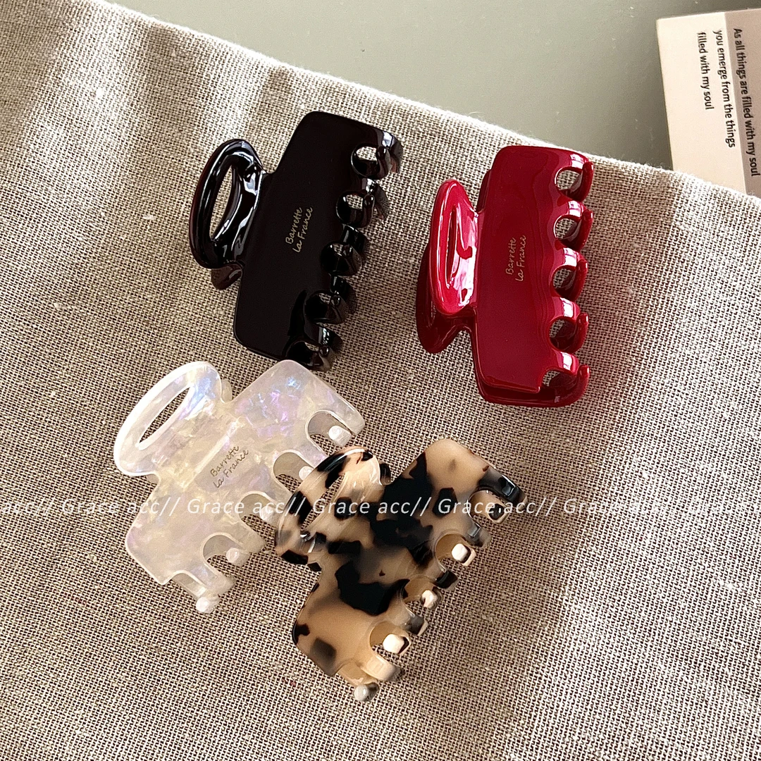 Grace Acc 高级感醋酸小号抓夹 （6cm)2025新款高马尾金标字母夹