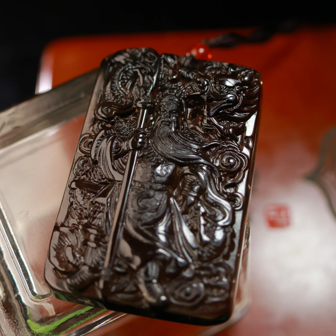 四会翡翠产业-新人福利-黑曜石关公-DX03