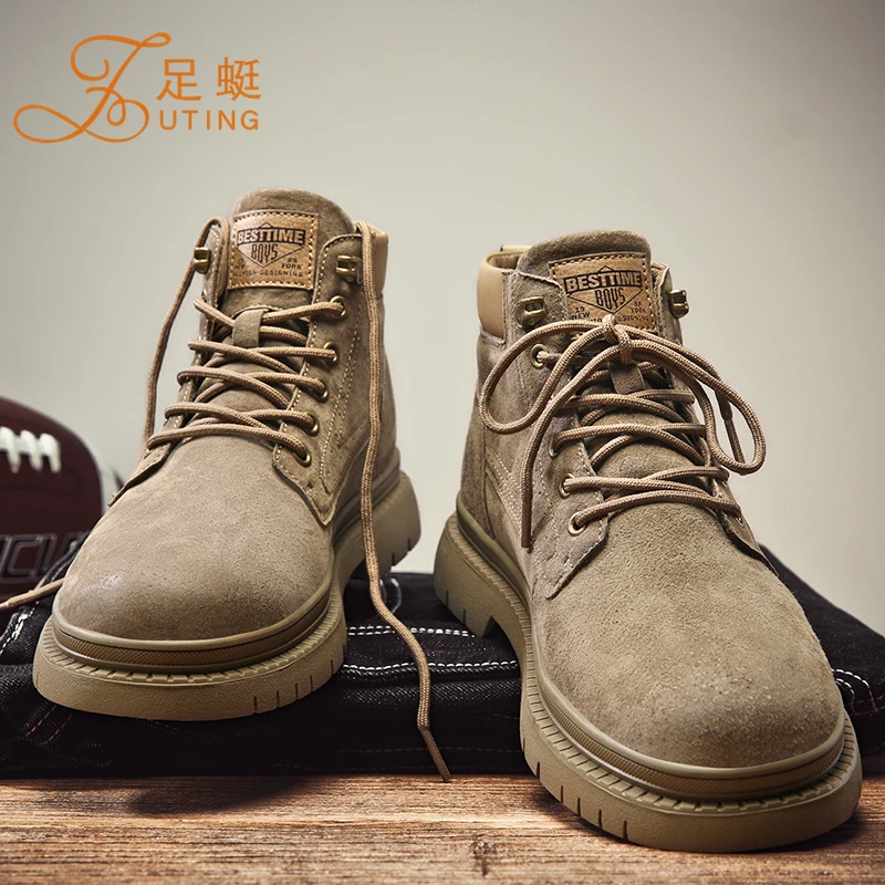 劳保工装靴男2023新款夏季真皮百搭马丁靴男款户外潮牌春秋款皮鞋
