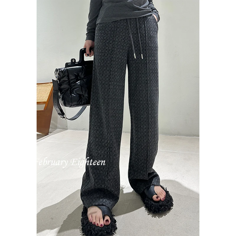 【23AUT039】时尚百搭显瘦休闲裤2023年新品宽松外穿高腰裤子女