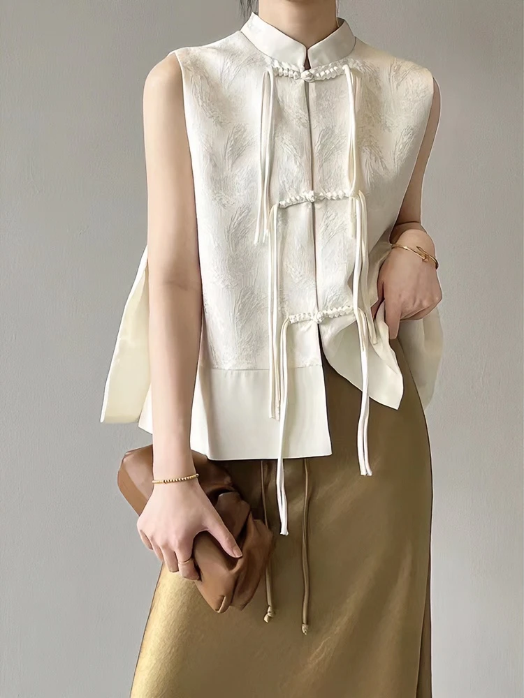 洋气碎花波点上衣背心汉服气质时尚新中式复古中国风