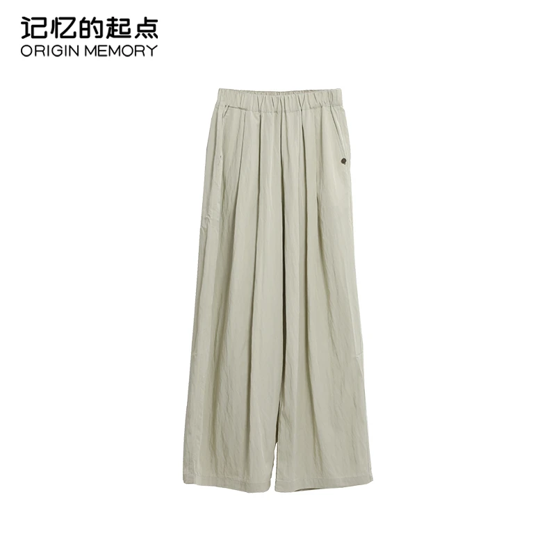 下架松紧腰遮肉显瘦休闲裤女夏季百搭直筒阔腿裤68GX23735N