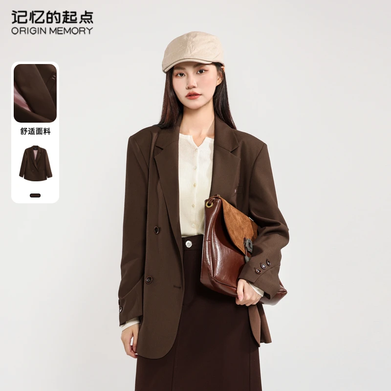 记忆的起点西装外套女时尚春秋小个子修身气质上衣68AQ46001