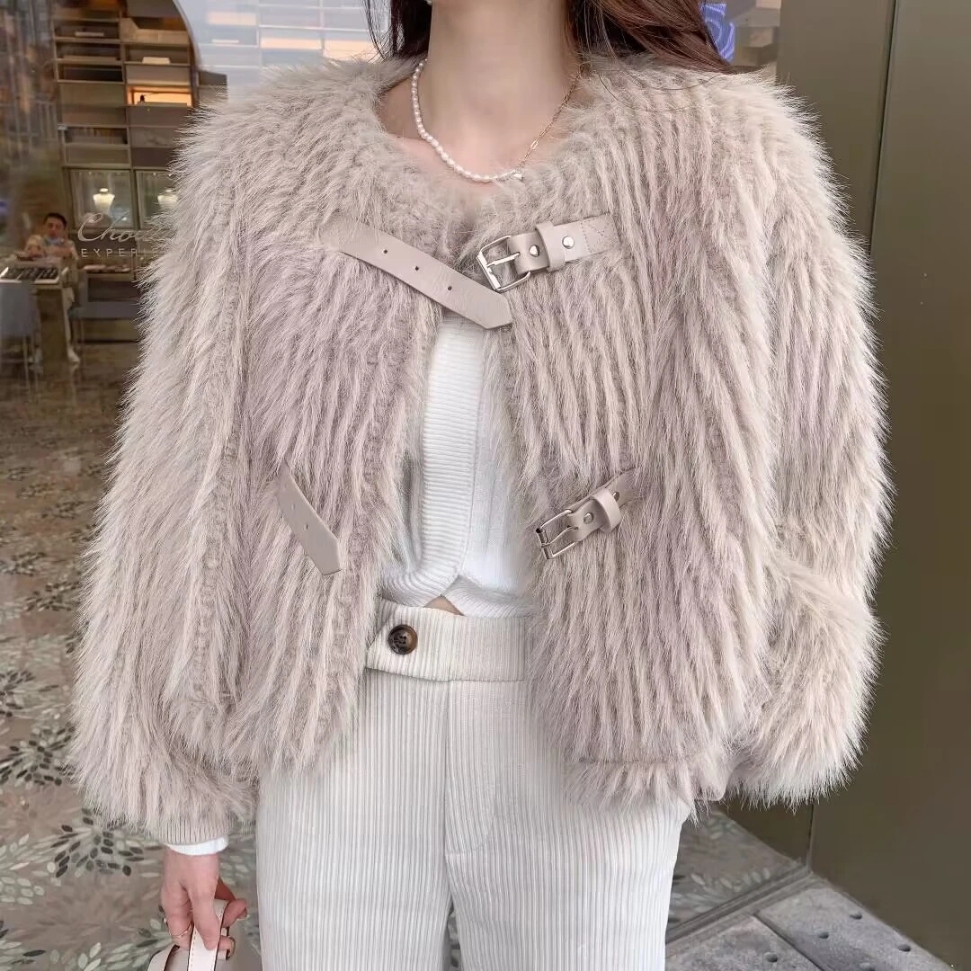 【清仓专场】冬季短款重工毛感气质秋冬外套女DMJ-W52194