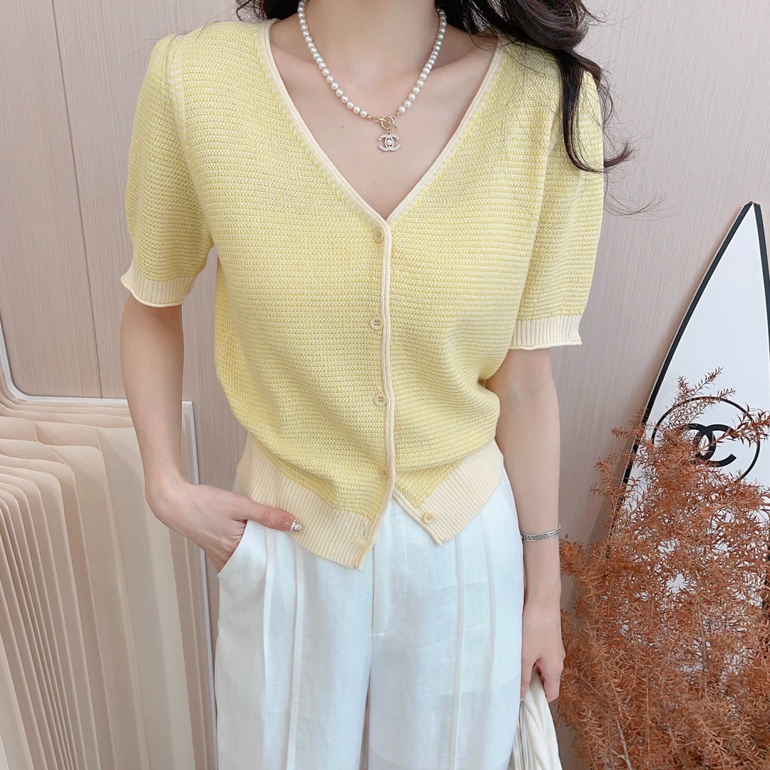 【夏款上新】简约风百搭休闲显瘦洋气开衫短袖上衣女DMJ-S54005