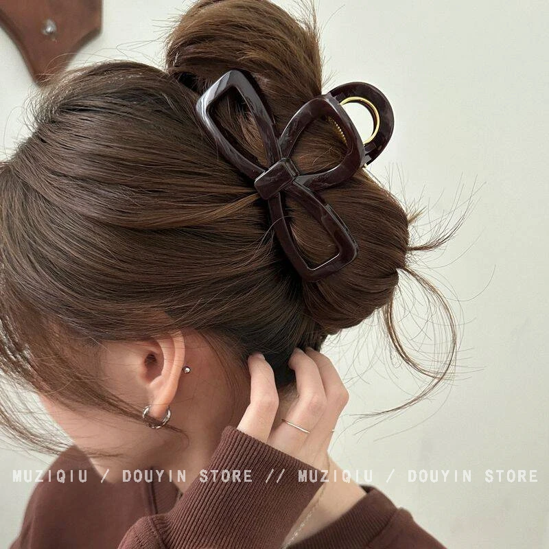 木子秋秋冬气质简约领结抓夹高级感时尚优雅法式复古百搭网红发夹