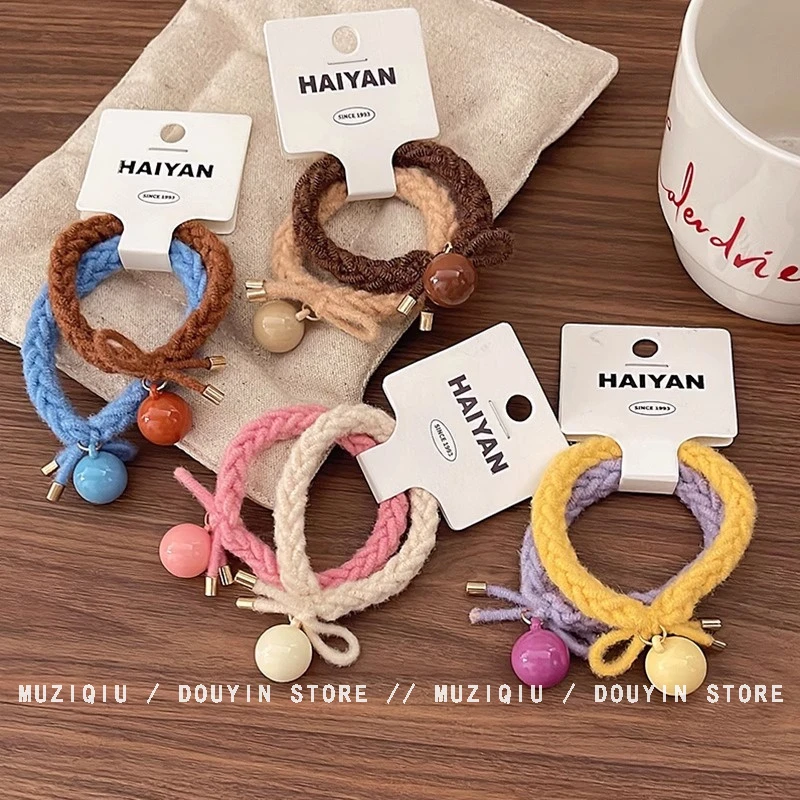 木子秋2件套可爱少女毛绒发圈头绳ins高级感气质时尚百搭扎头发绳