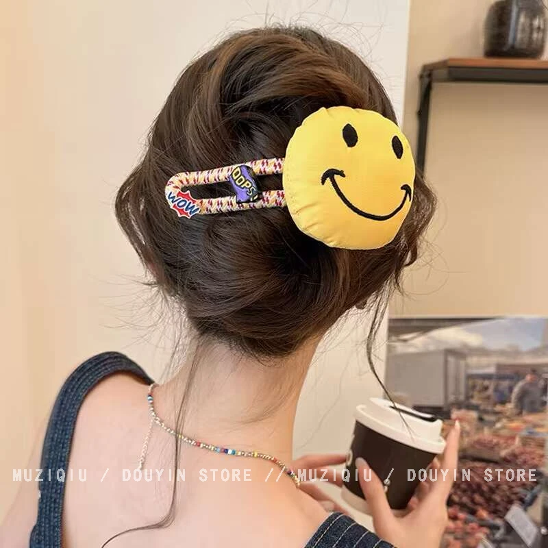 木子秋超大号可爱笑脸~简约鸭嘴夹ins高级感气质时尚温柔百搭发夹