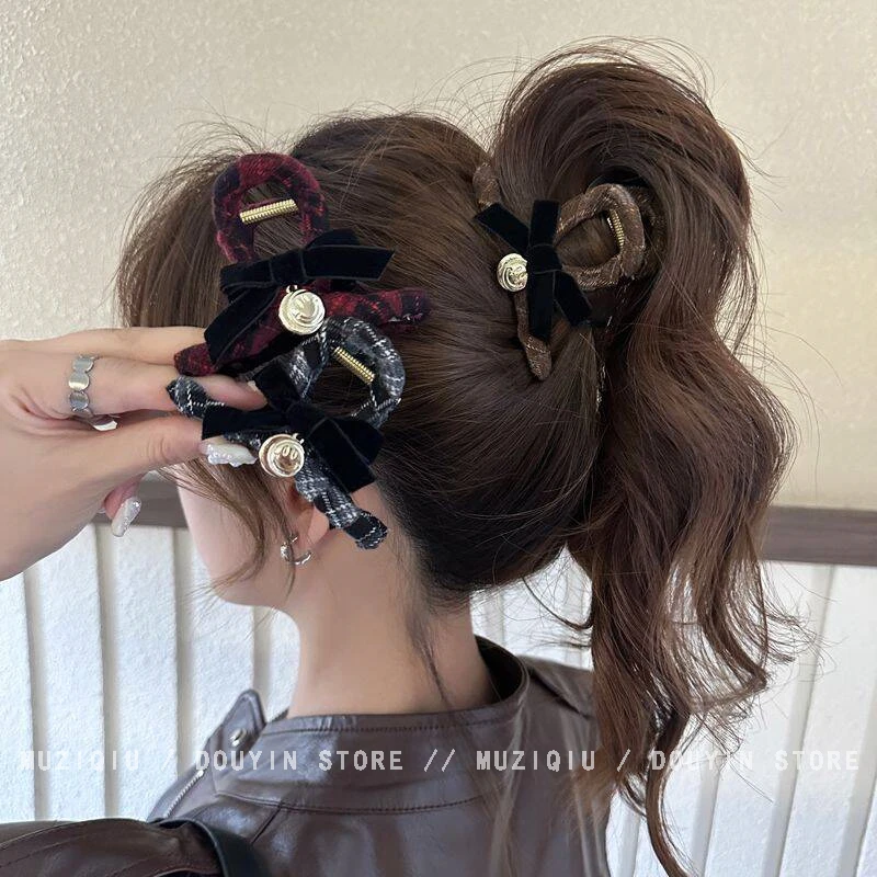 木子秋精致蝴蝶结复古发夹高级感气质时尚优雅法式简约搭盘发抓夹