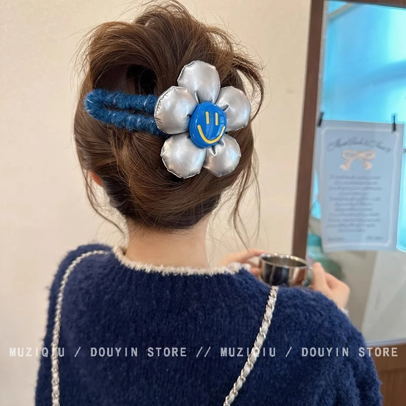木子秋洋气~高级感超大花朵鸭嘴夹ins精致优雅气质时尚温柔搭发夹