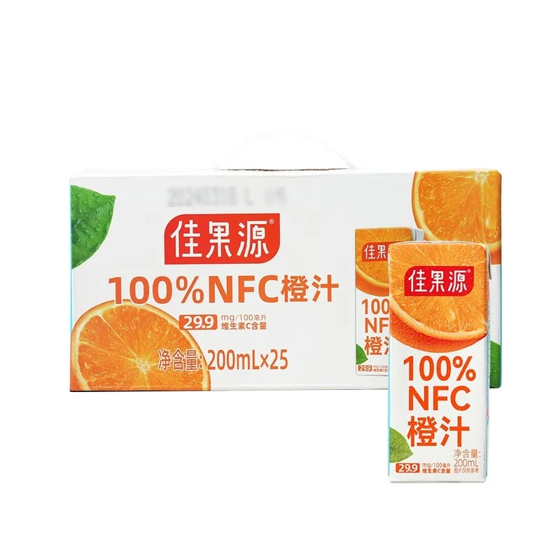 佳果源 100%NFC橙汁 200ml*25夏日必备饮品