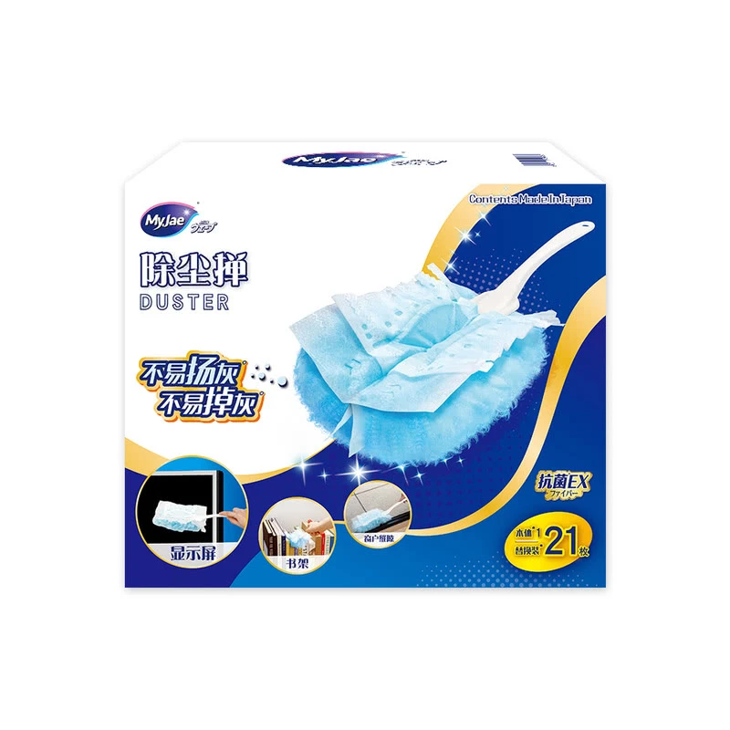 妙洁 日本进口 除尘掸+除尘掸替换装(握把和头柄各一个+除尘禅替换头21片)