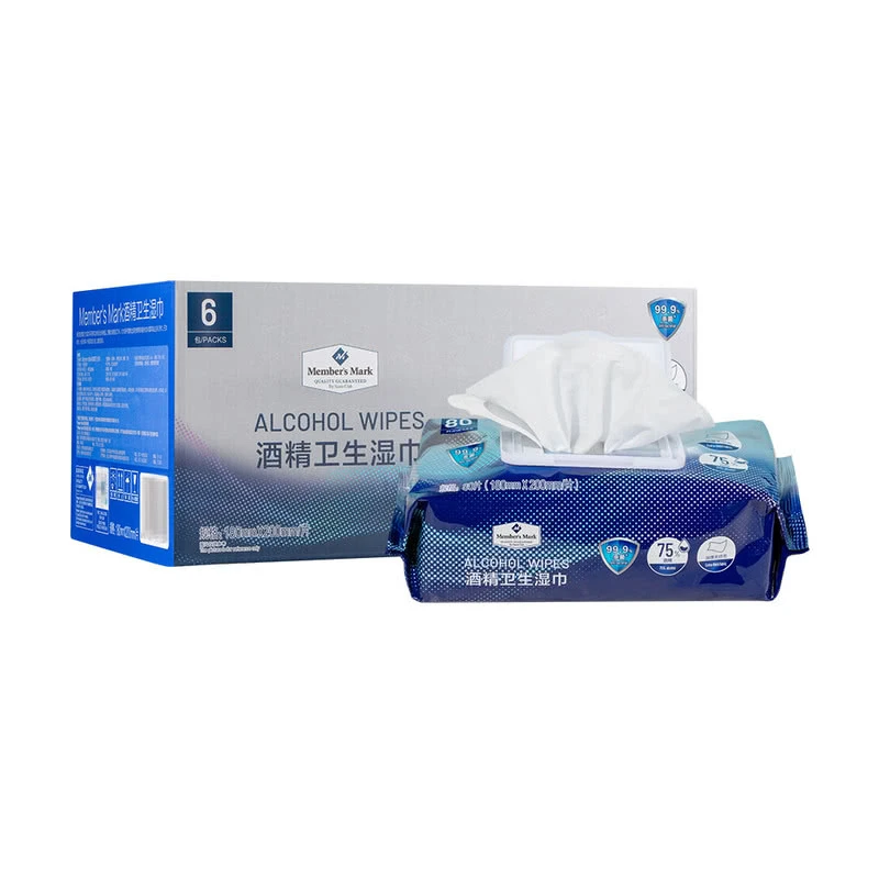 酒精卫生湿巾 6包*80片(180mm*200mm/片)湿纸巾