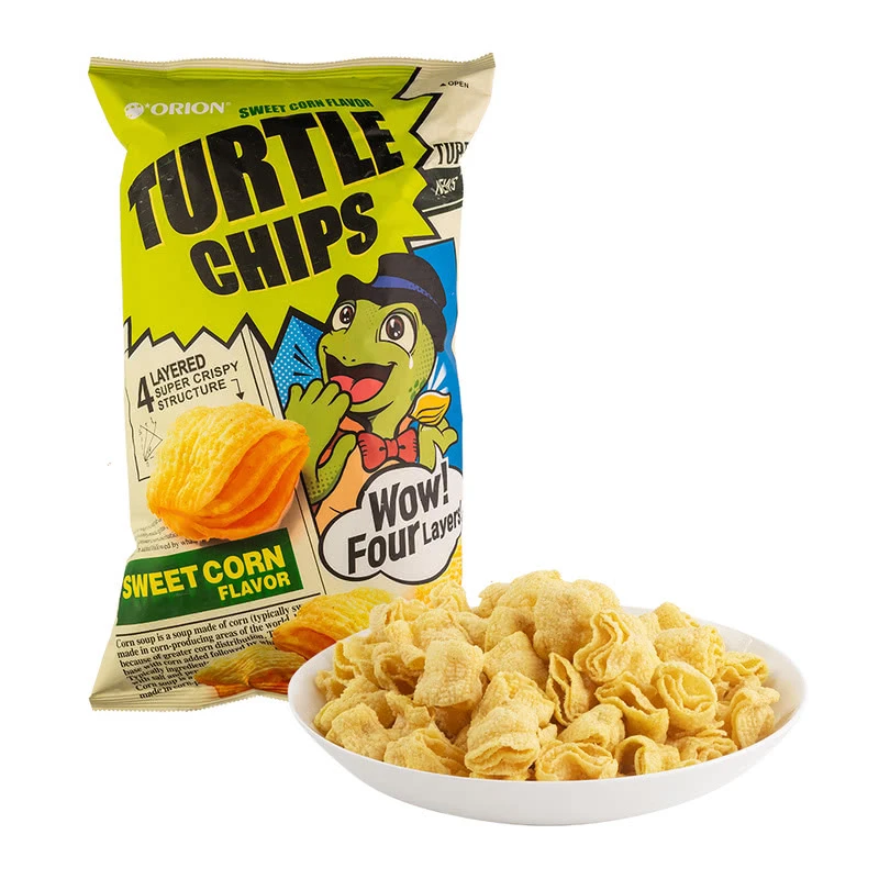 好丽友 韩国进口 龟壳形甜玉米味脆片(膨化食品) 481g解馋零食