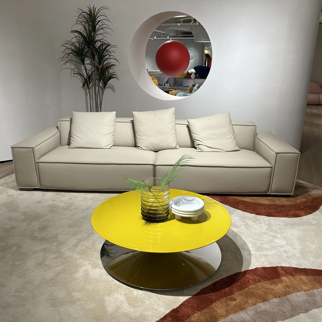 【古梵精选】意式极简豆腐块沙发直排四人位客厅大坐深网红现代沙发