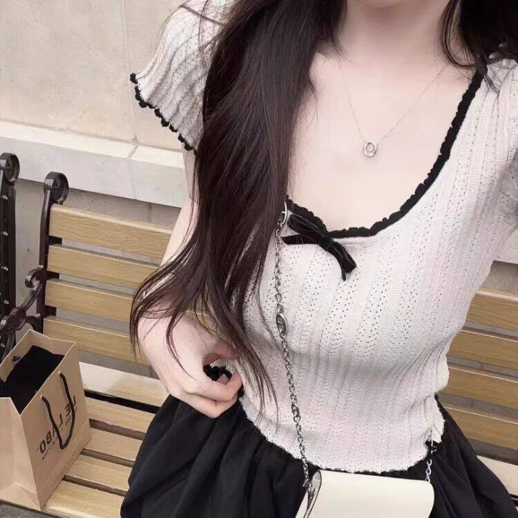 【A9378墨丽】2024夏季薄款短袖百搭显瘦休闲上衣