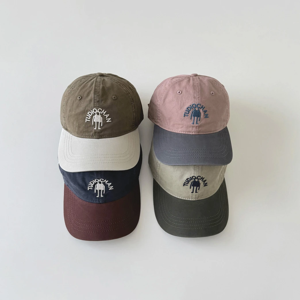 韩版ins儿童帽子春秋撞色棒球帽个性男女童洋气字母鸭舌帽Li