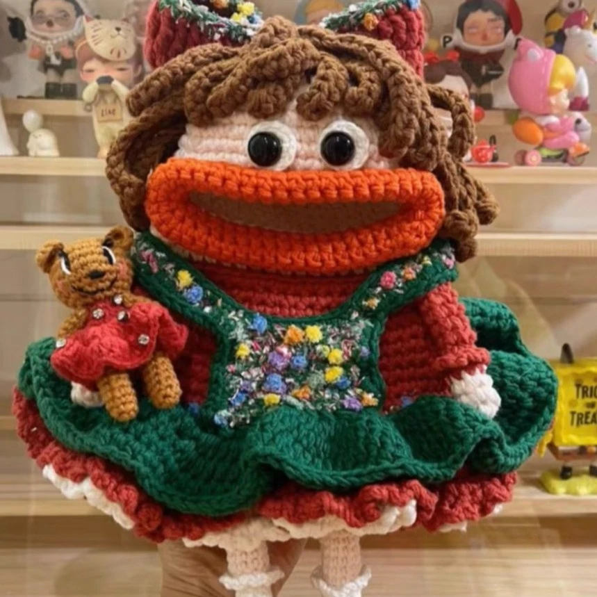 香肠嘴大嘴手机包成品diy毛线钩针材料手工编织包包针织手机袋