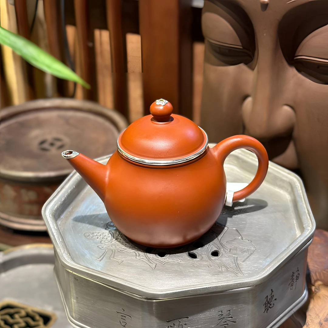 【锔宝堂】潮州手拉壶全手工芭乐水平壶 传统纯手工包银款