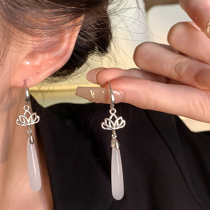 合金耳饰 42新中式中古风耳环女汉服旗袍耳钉轻奢小众耳日常百搭