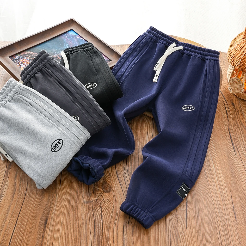 男童2024新款春秋纯色百搭卫裤中大童款型休闲运动长裤儿童拼接裤