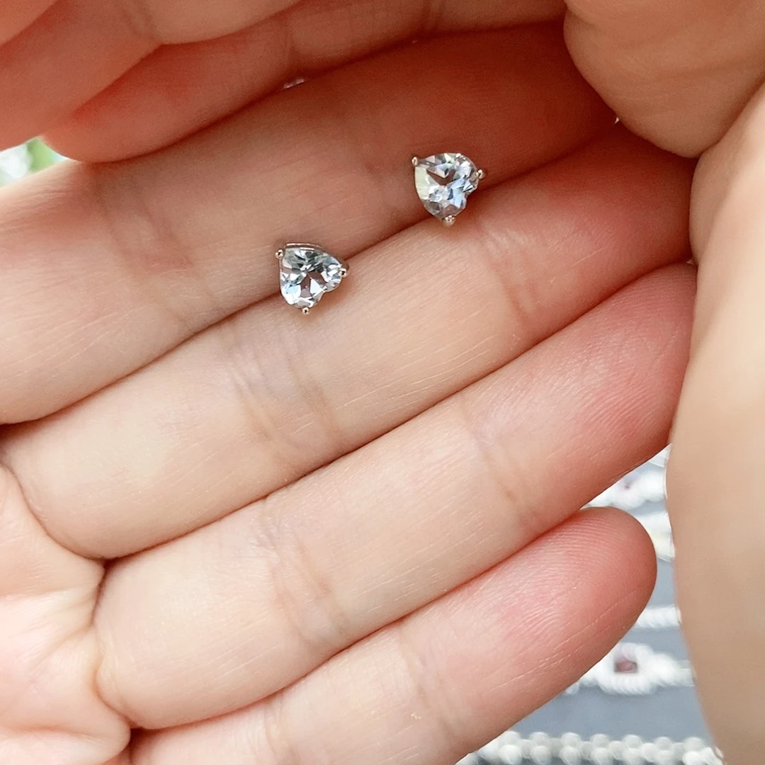 托帕石耳饰银S925镶嵌