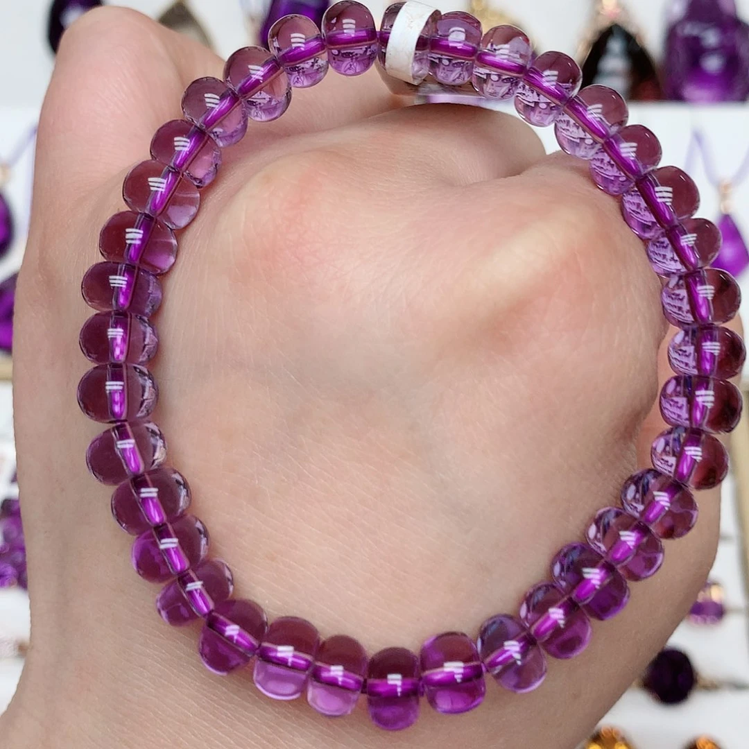 紫晶算盘珠手串未镶嵌