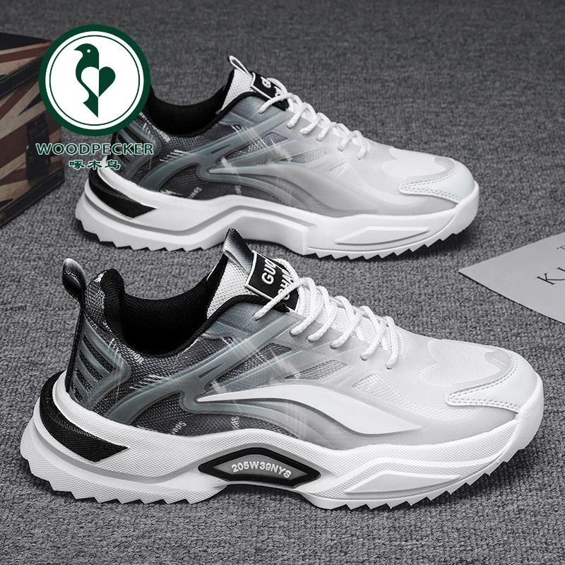 【正品】啄木鸟新款学生运动休闲青少年网面老爹百搭潮鞋透气鞋子男