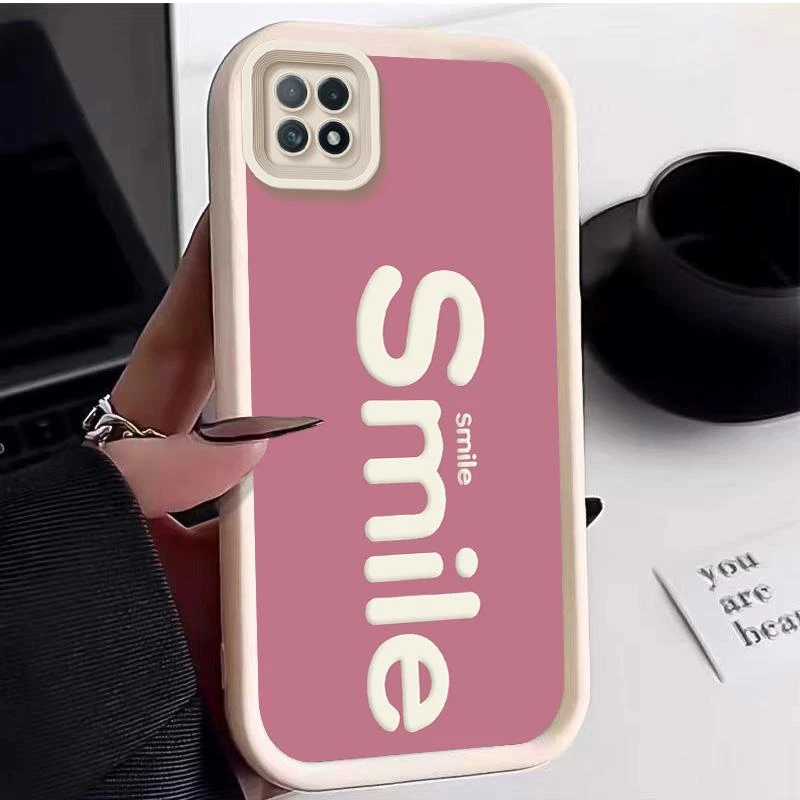 适用OPPOA72 5G手机壳oppoa72 5g手机壳阶梯Smile高级感柔软ins网