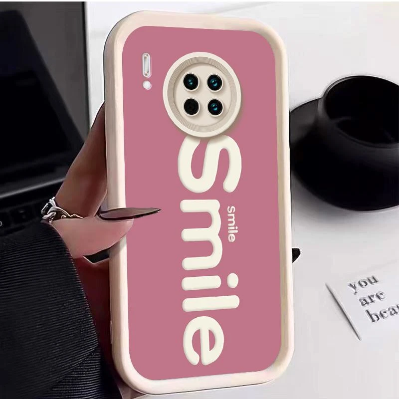 适用华为MATE30手机壳huaweimate30手机壳阶梯Smile高级感柔软ins