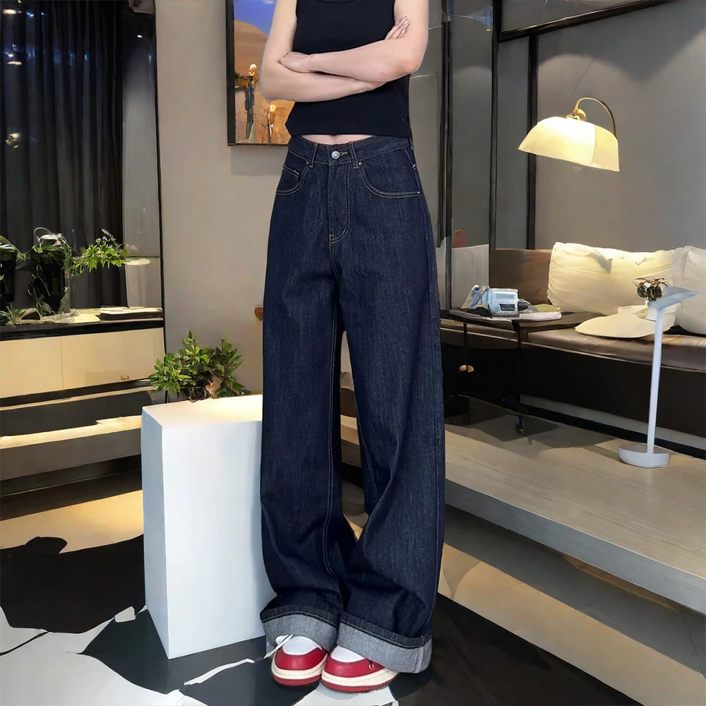 阔腿裤牛仔裤女款爆款2025新款百搭秋冬裤子直筒裤显瘦宽松高腰