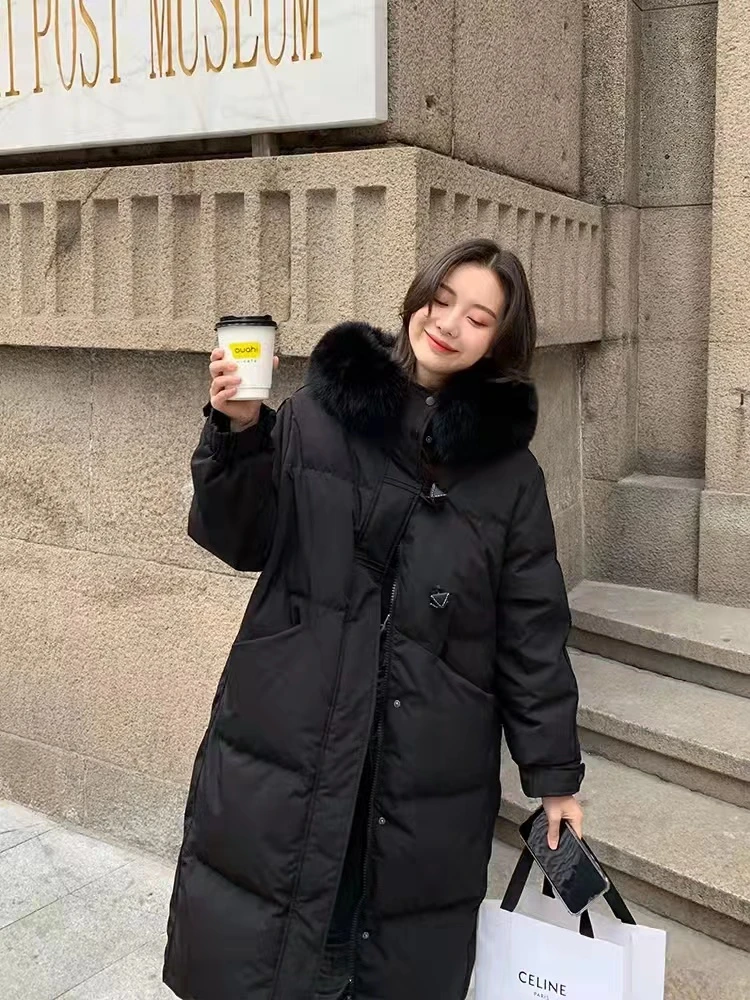 福利款有毛领宠粉破价长款加厚粽子扣设计羽绒服