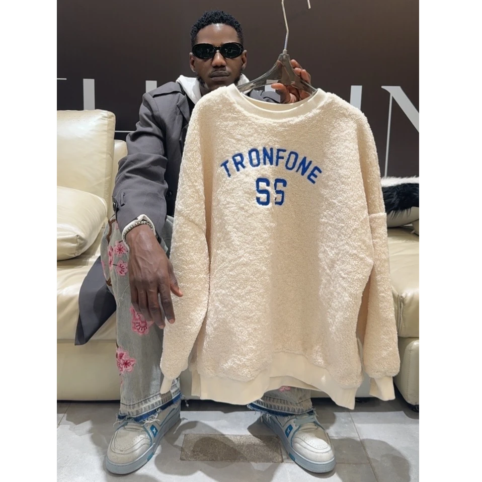 美版oversize卫衣秋冬新款复古宽松休闲百搭上衣圆领长袖女装